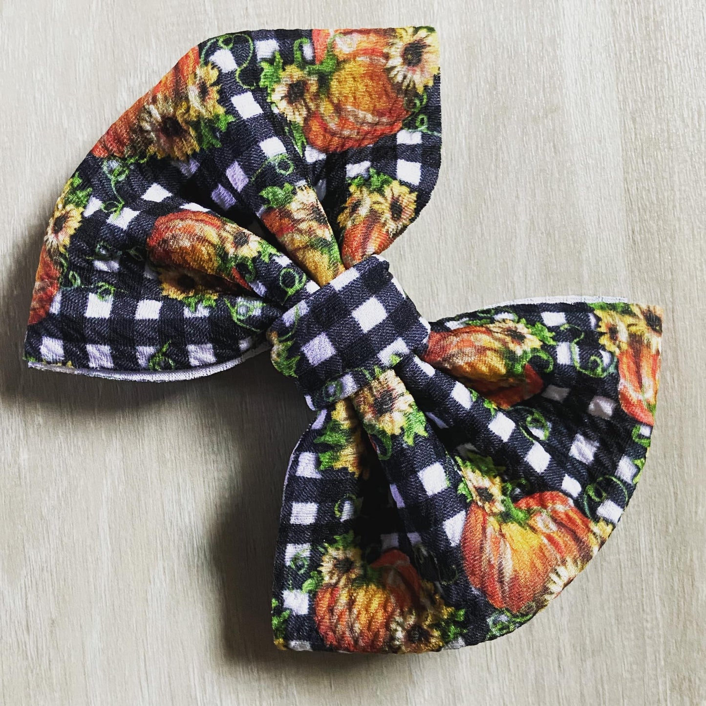 Pumpkin Patch Plaid Bow