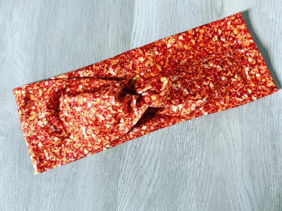 Faux Glitter Orange Headband