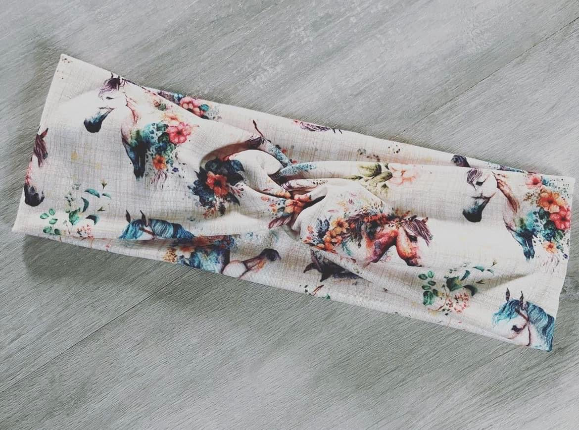 Floral Horses Headband
