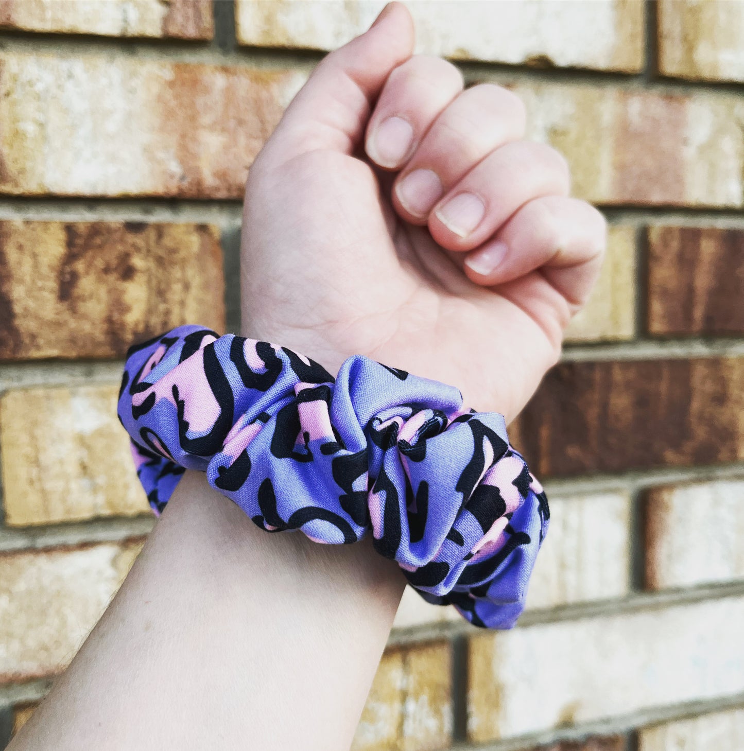 Leopard Heart Scrunchie