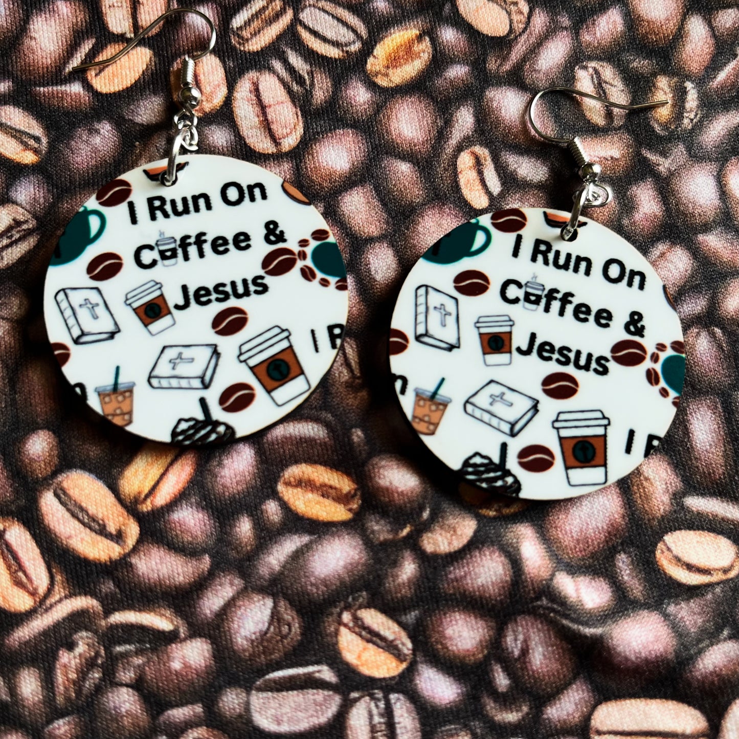 Jesus And Coffee Earrings