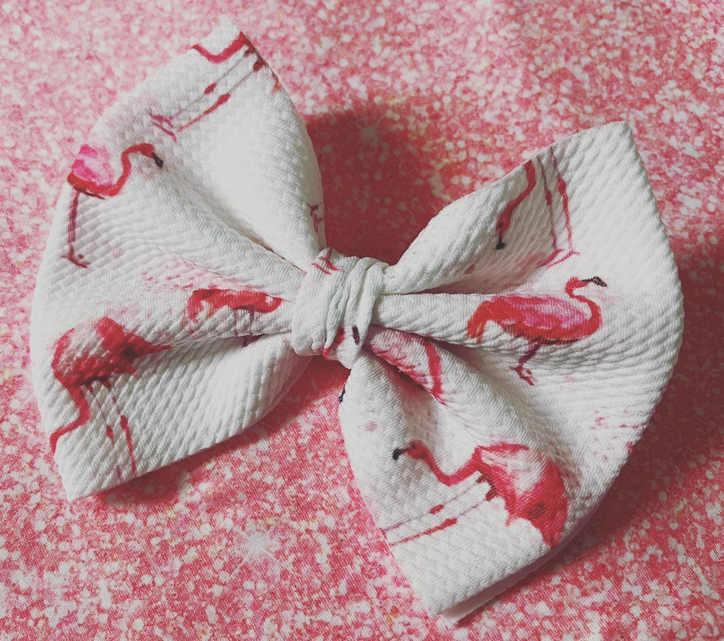 Watercolor Flamingo Clip In Bow