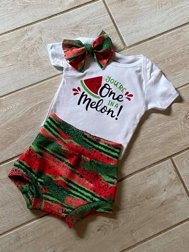Watermelon Brushstrokes Bummie Shorts