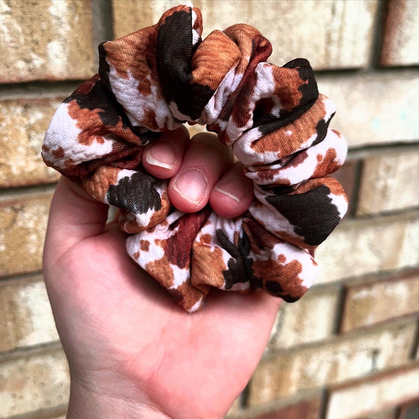 Cow Hide Scrunchie