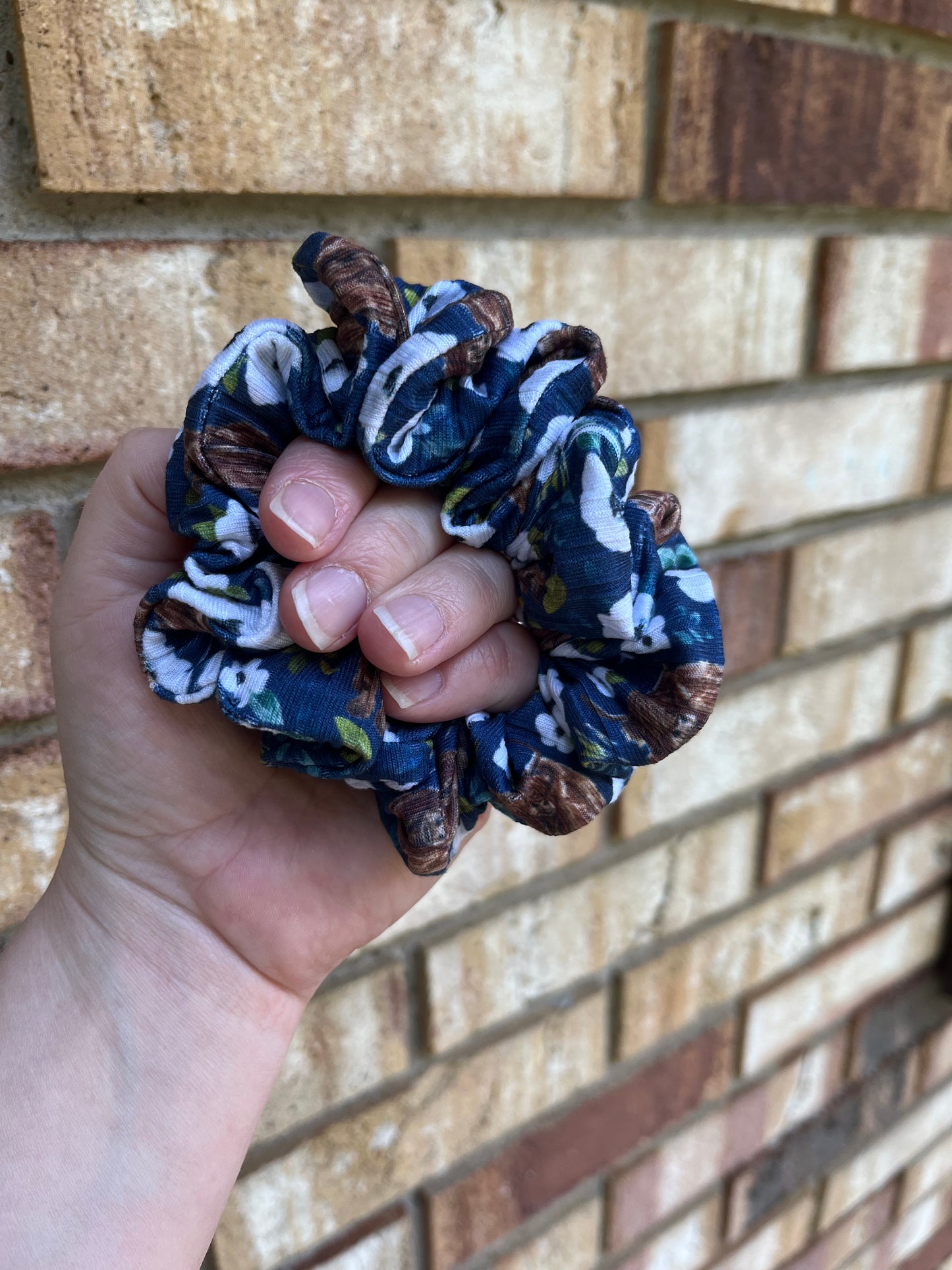 Blue Highland Cow Scrunchie