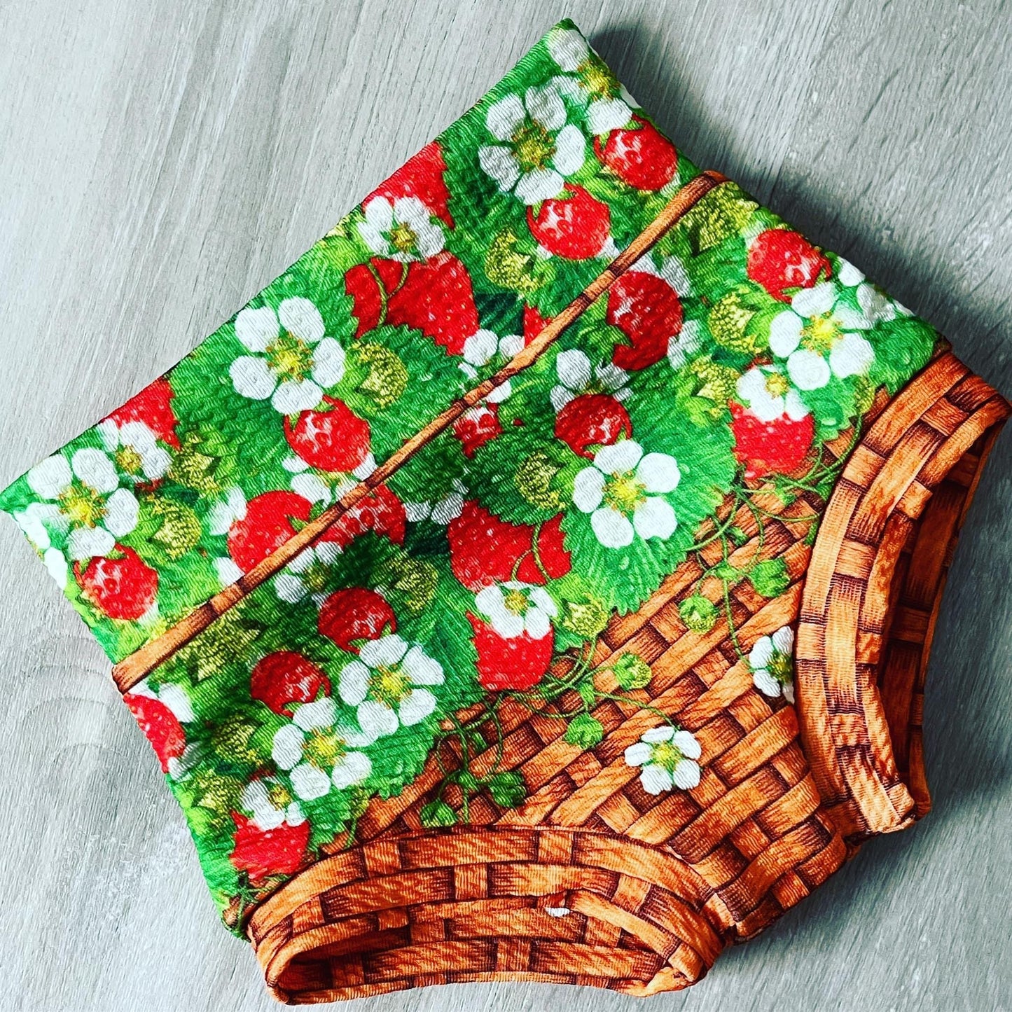 Strawberry patch baby bummie shorts
