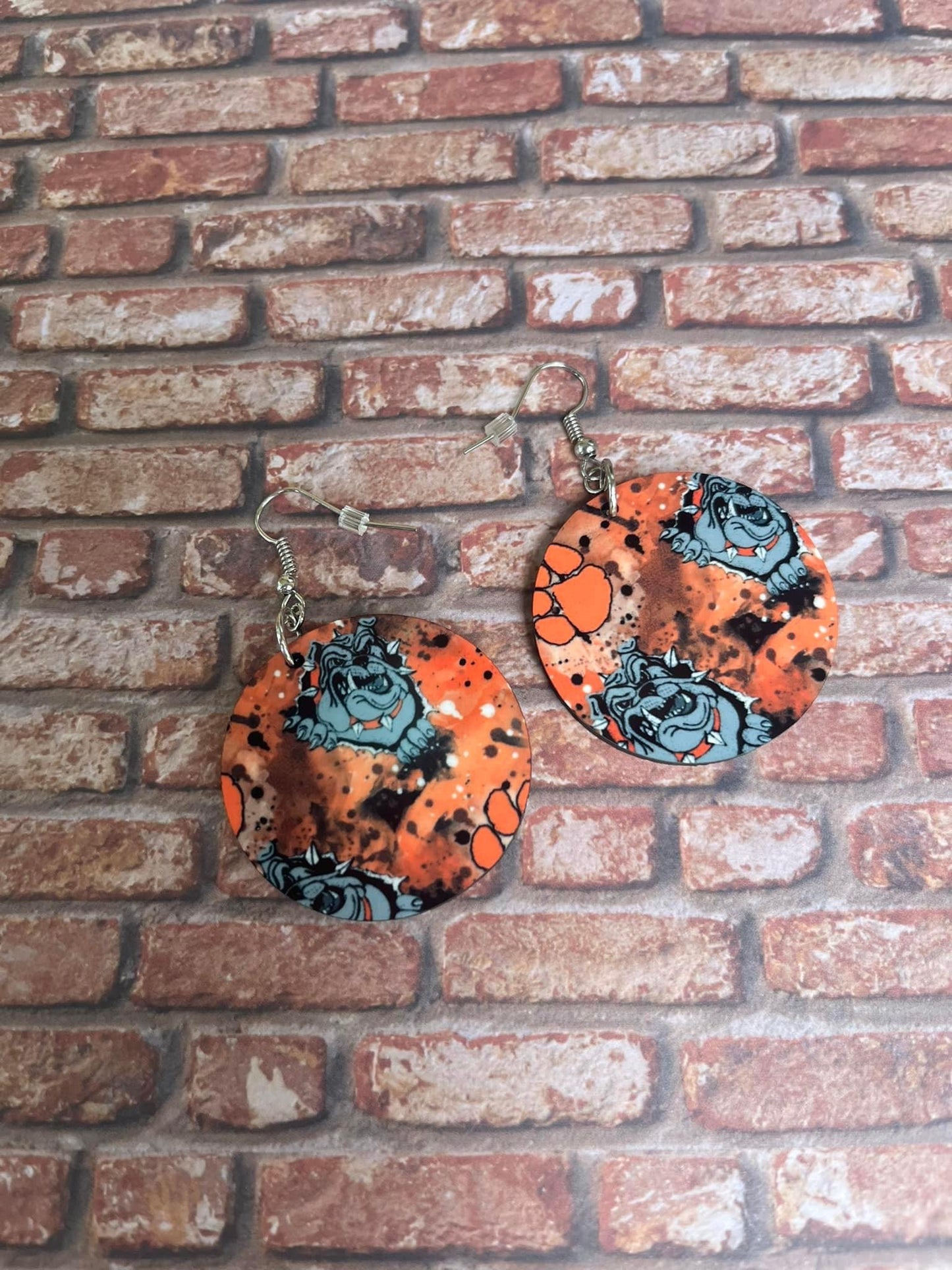 Bulldog Paint Splatter Earrings