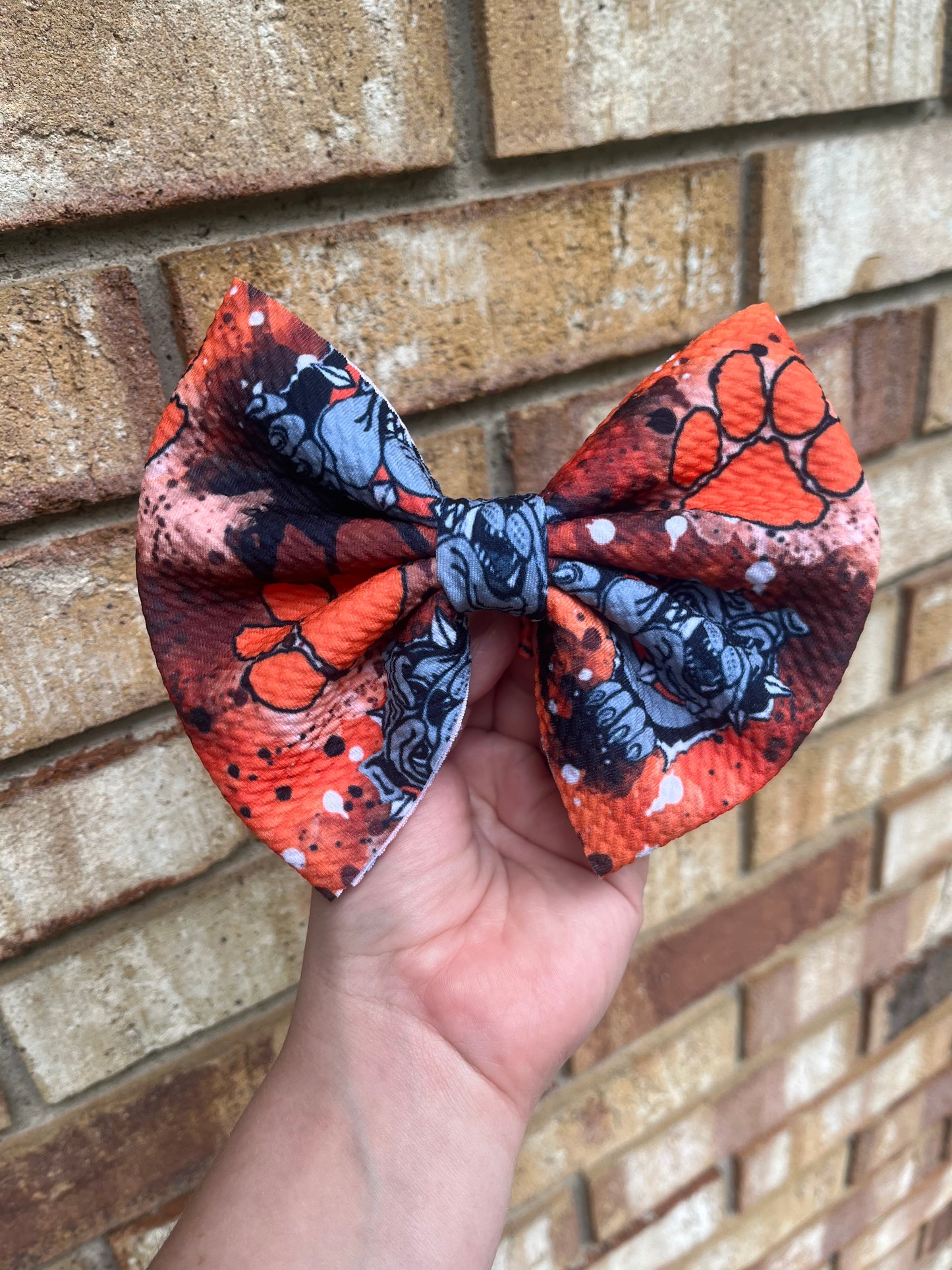 Bulldog Paint Splatter Bow