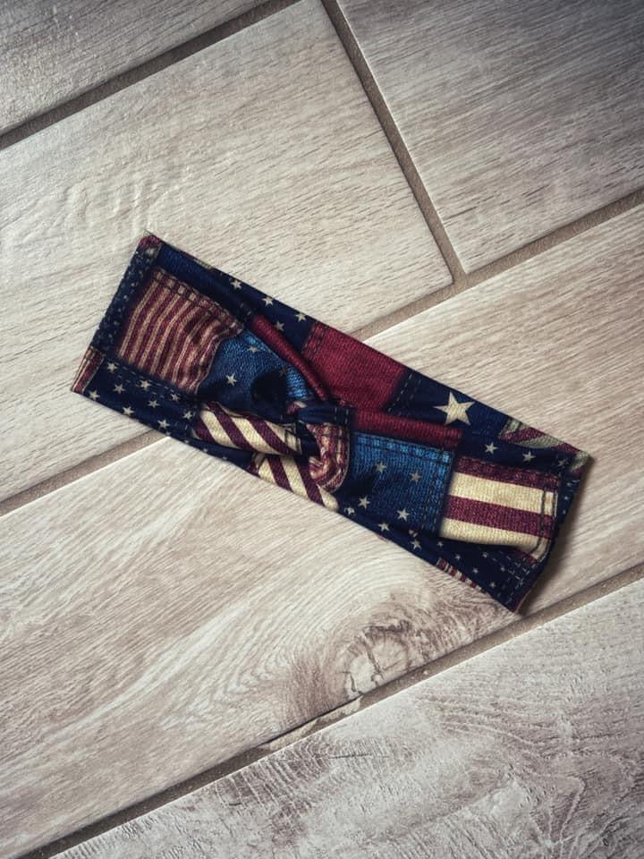 Vintage American Flag Headband