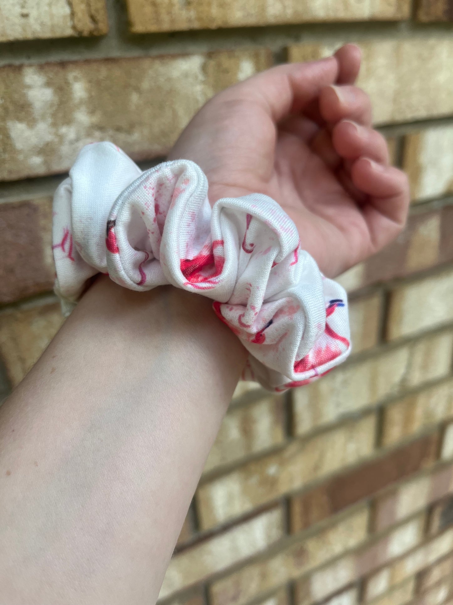 Watercolor Flamingo Scrunchie