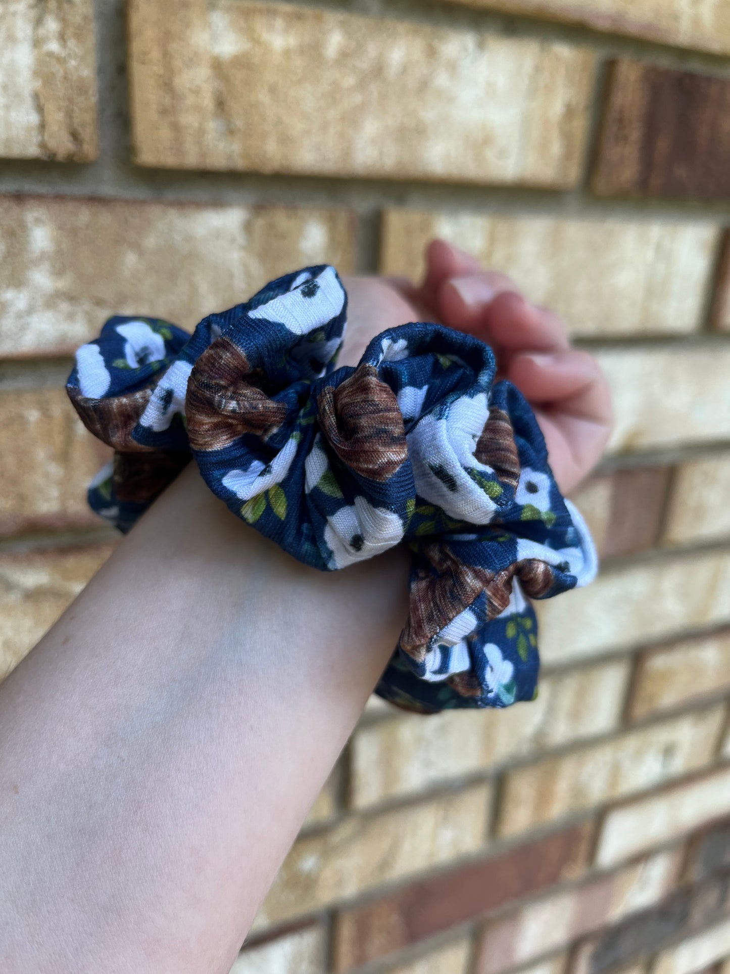 Blue Highland Cow Scrunchie
