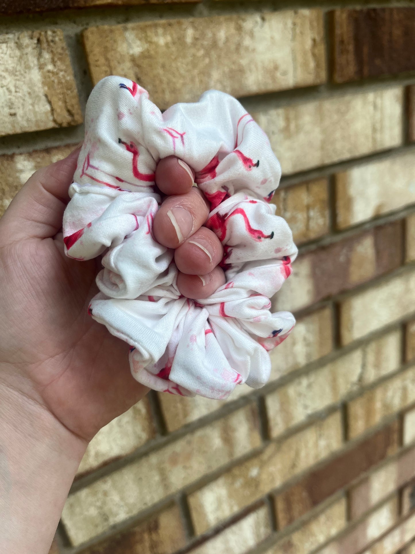 Watercolor Flamingo Scrunchie
