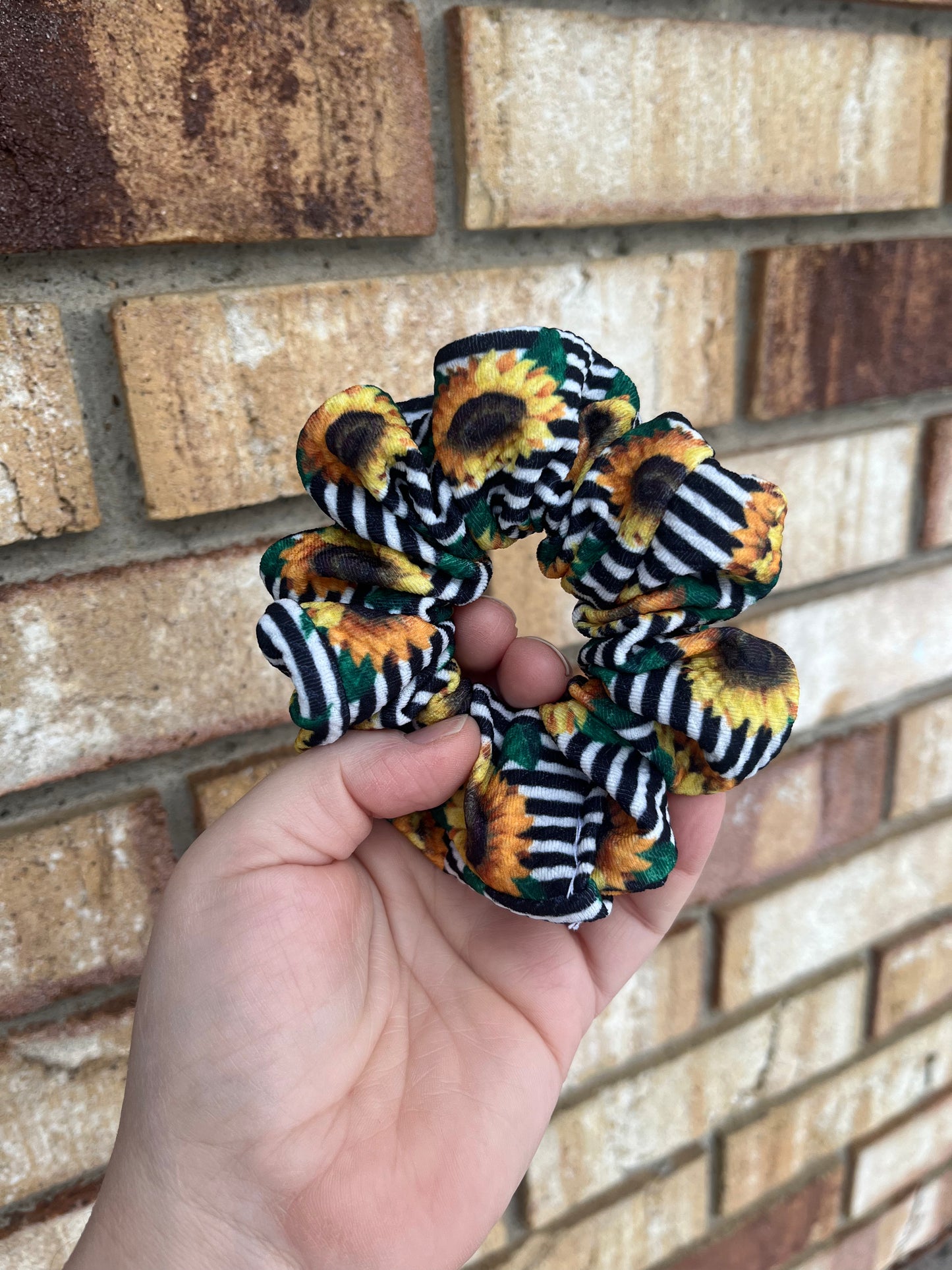 Sunflower Stripes Scrunchie