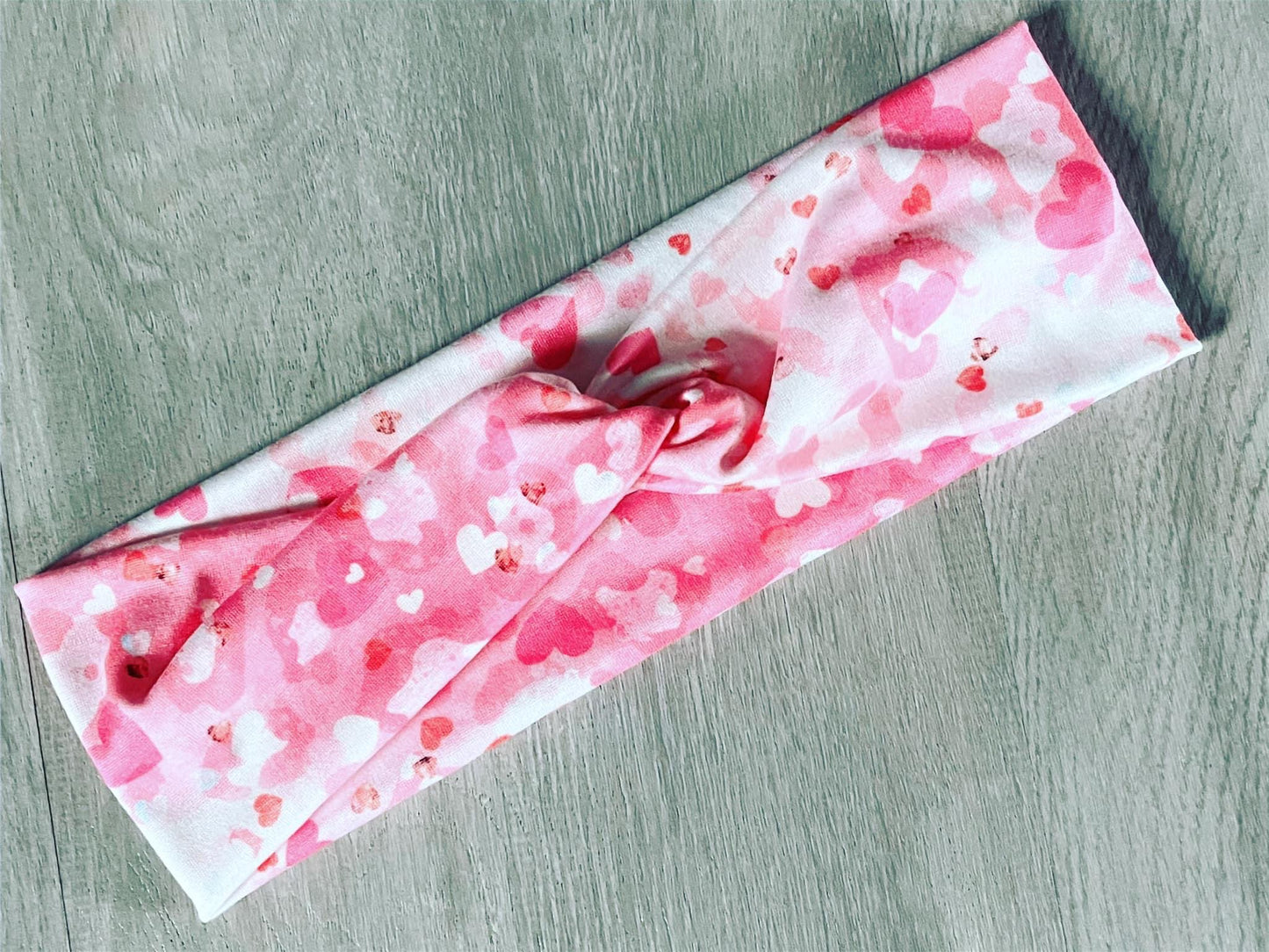 Pink Leopard Hearts Headband