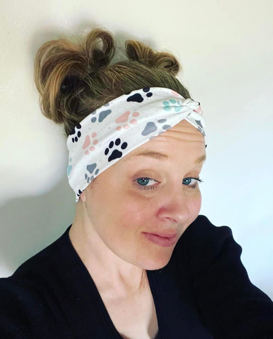 Paw Prints Headband White Background