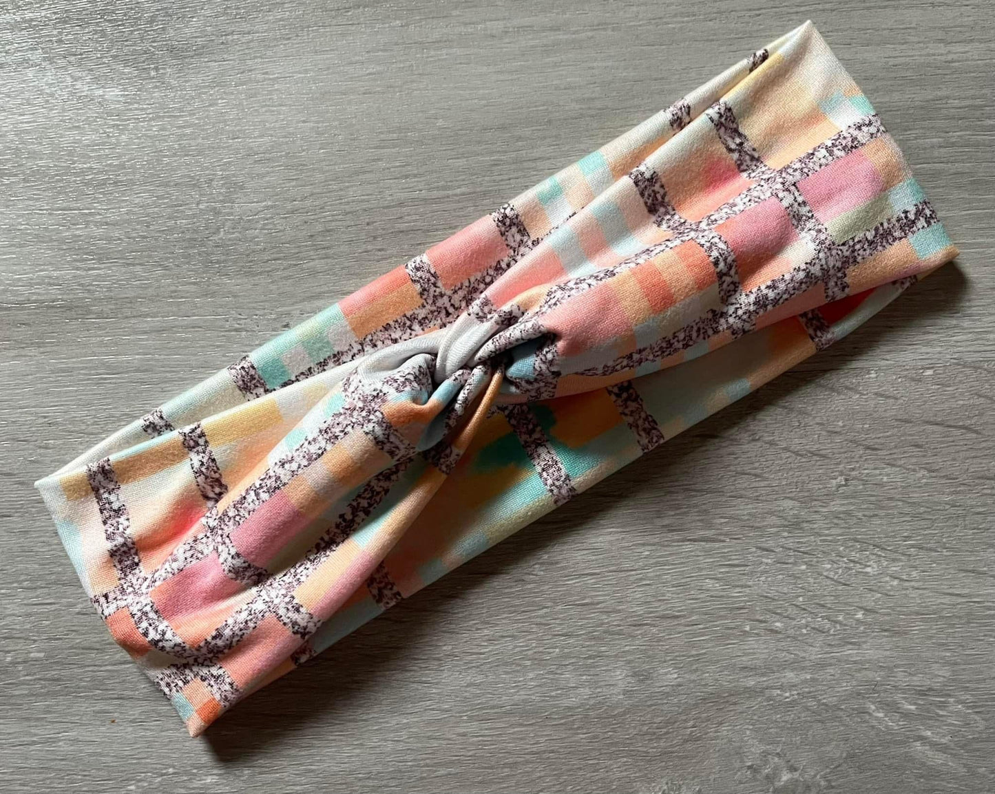 Faux Glitter Plaid Spring Headband