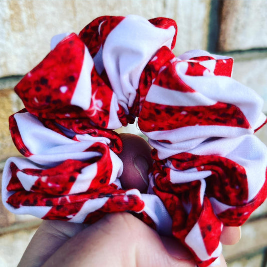 Glitter Candy Stripes Scrunchie