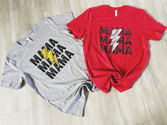 Red Mama Baseball T-Shirt