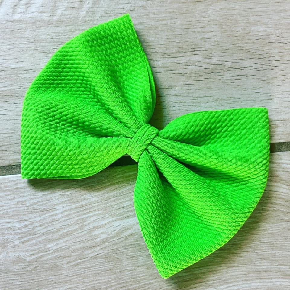 Neon Green Clip In Bow