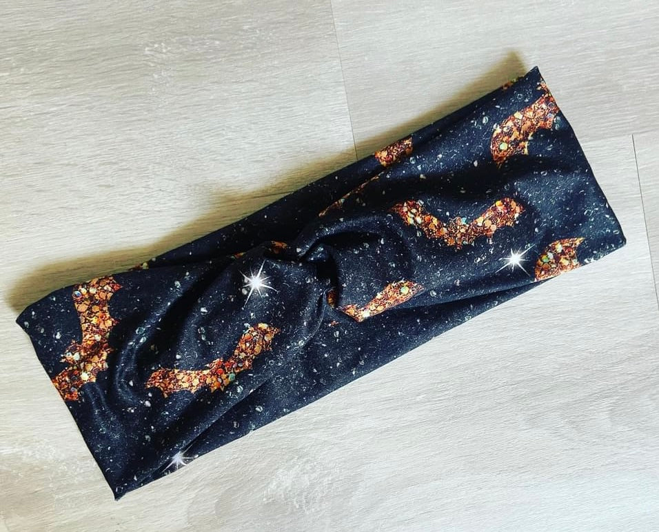 Faux Glitter Bats Headband