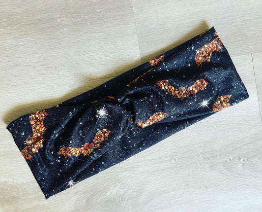 Faux Glitter Bats Headband