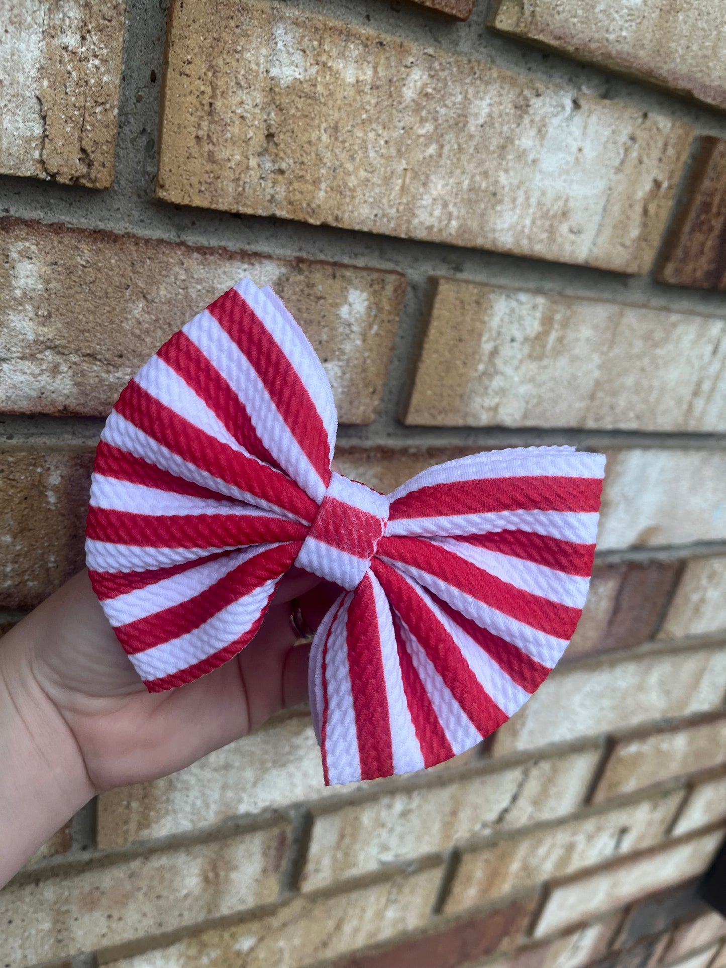 Red And White Clip In Bow