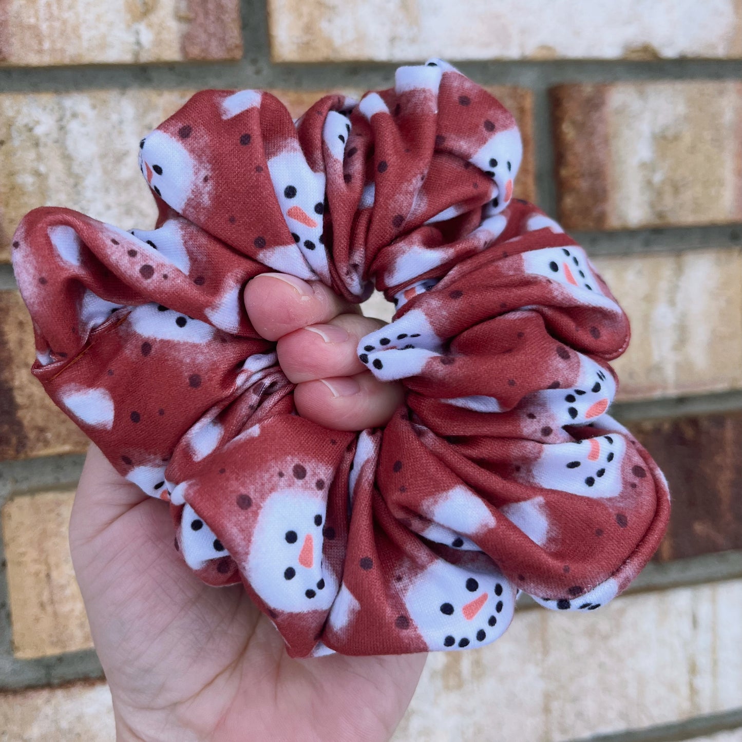 Hot Cocoa Snowman Scrunchie