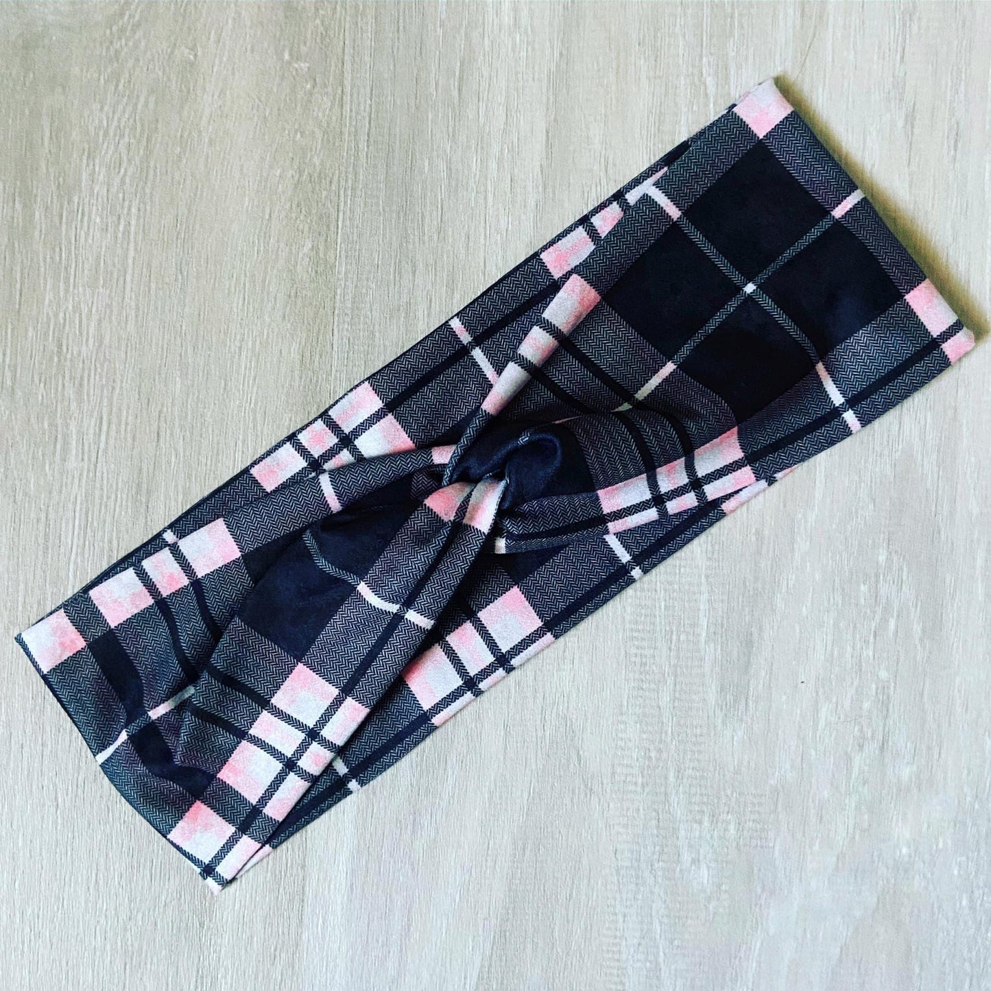 Pink Plaid Headband