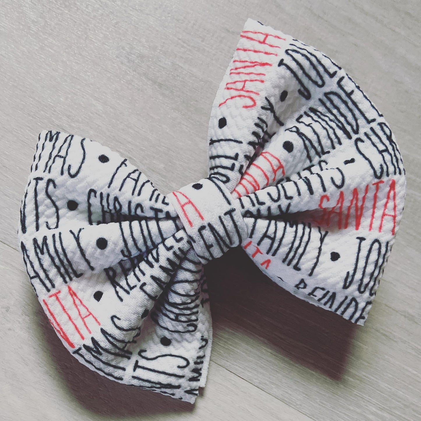 Christmas Words Bow