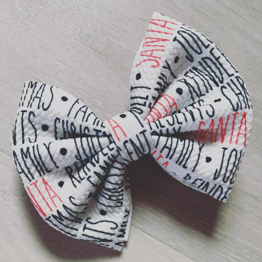 Christmas Words Bow