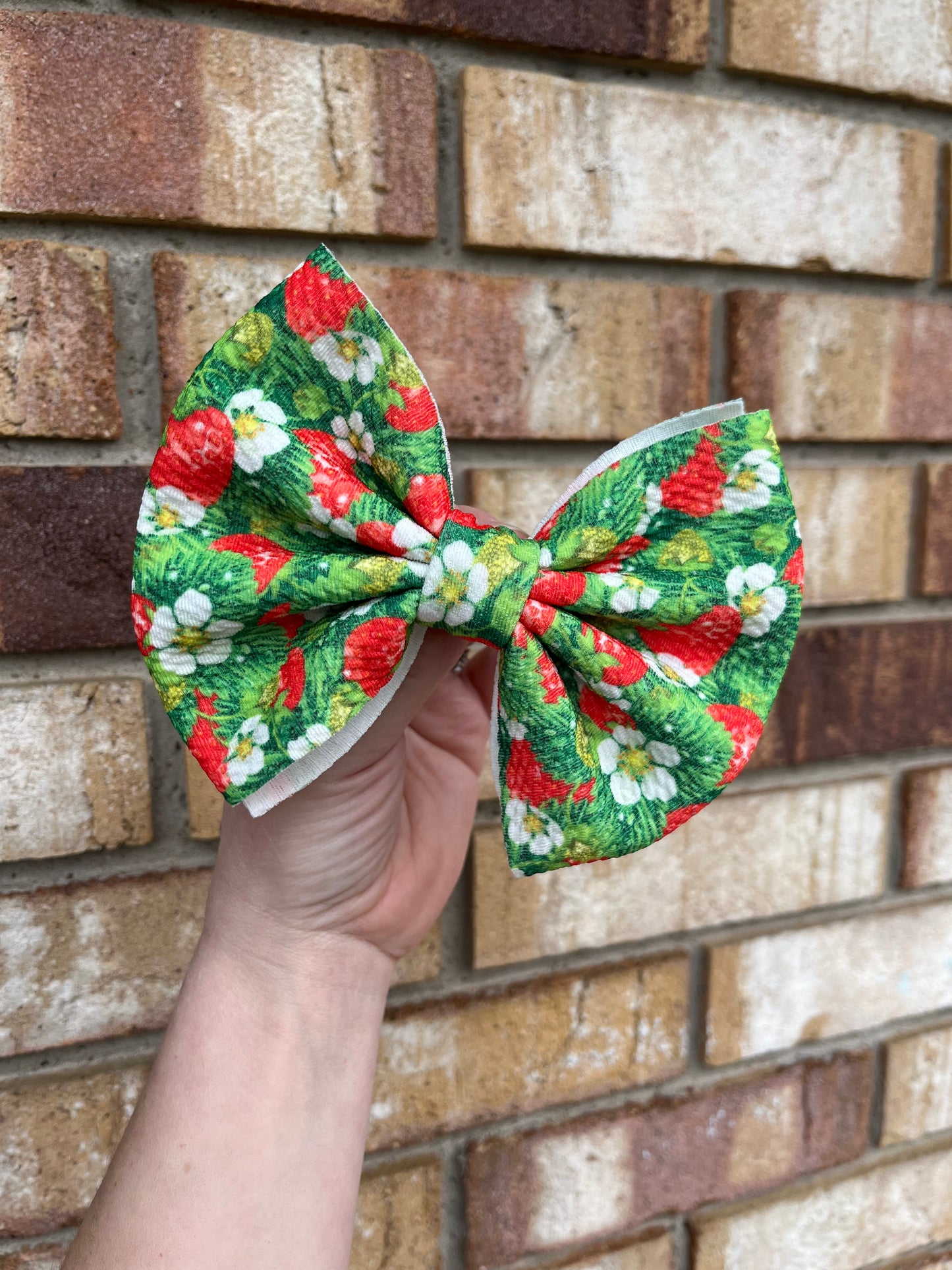 Strawberries Clip In Bow
