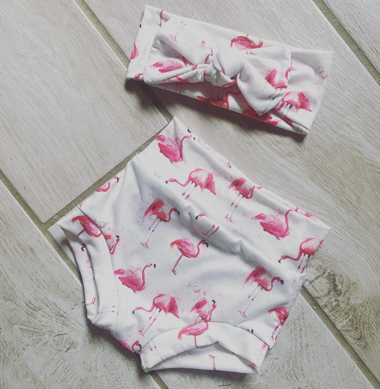 Flamingo Watercolor Bummie Shorts