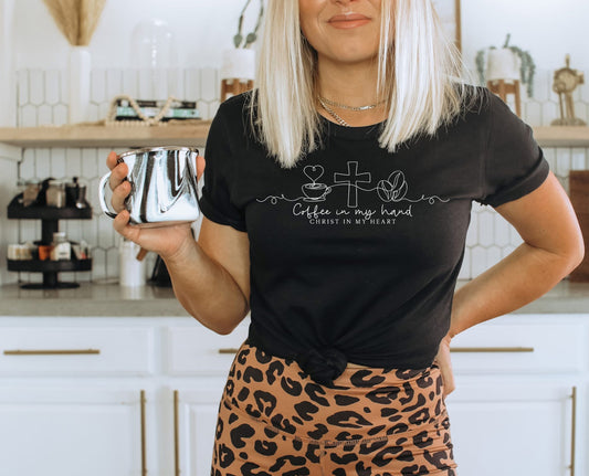 Coffee In My Hand Jesus in My heart t-shirt