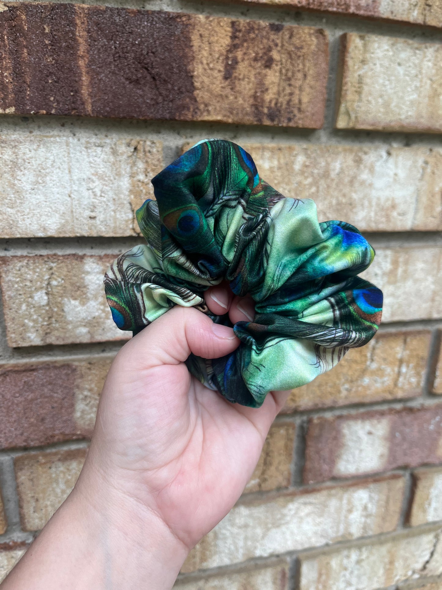 Peacock Feather Scrunchie