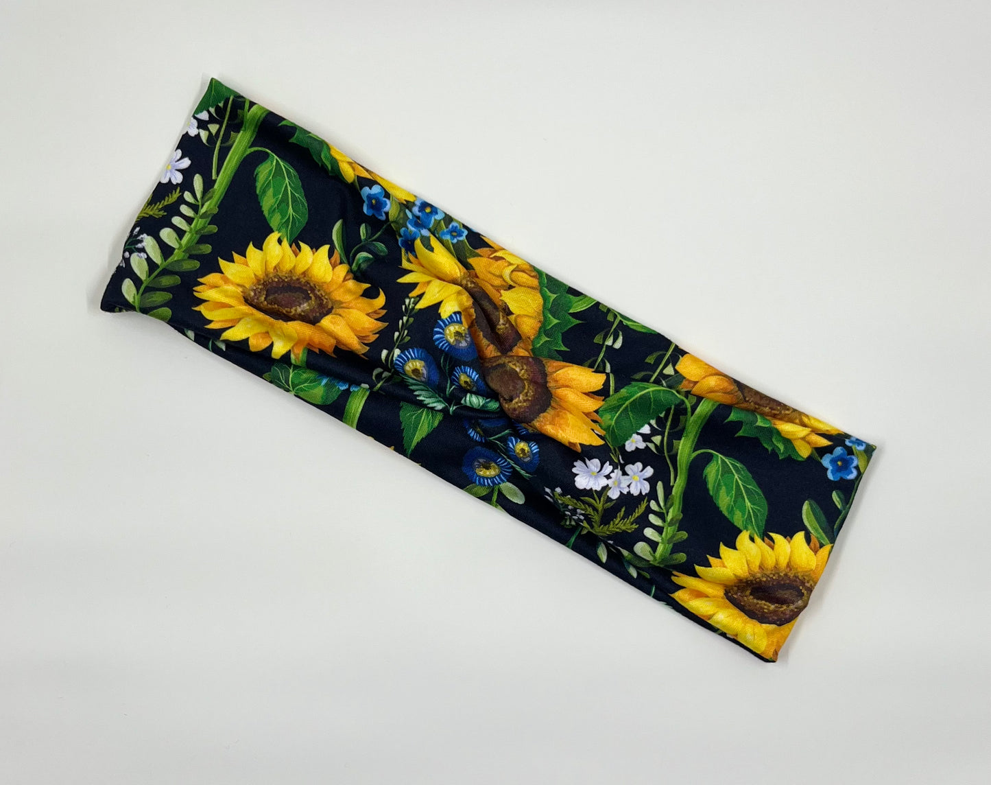 Sunflowers Black Background Headband