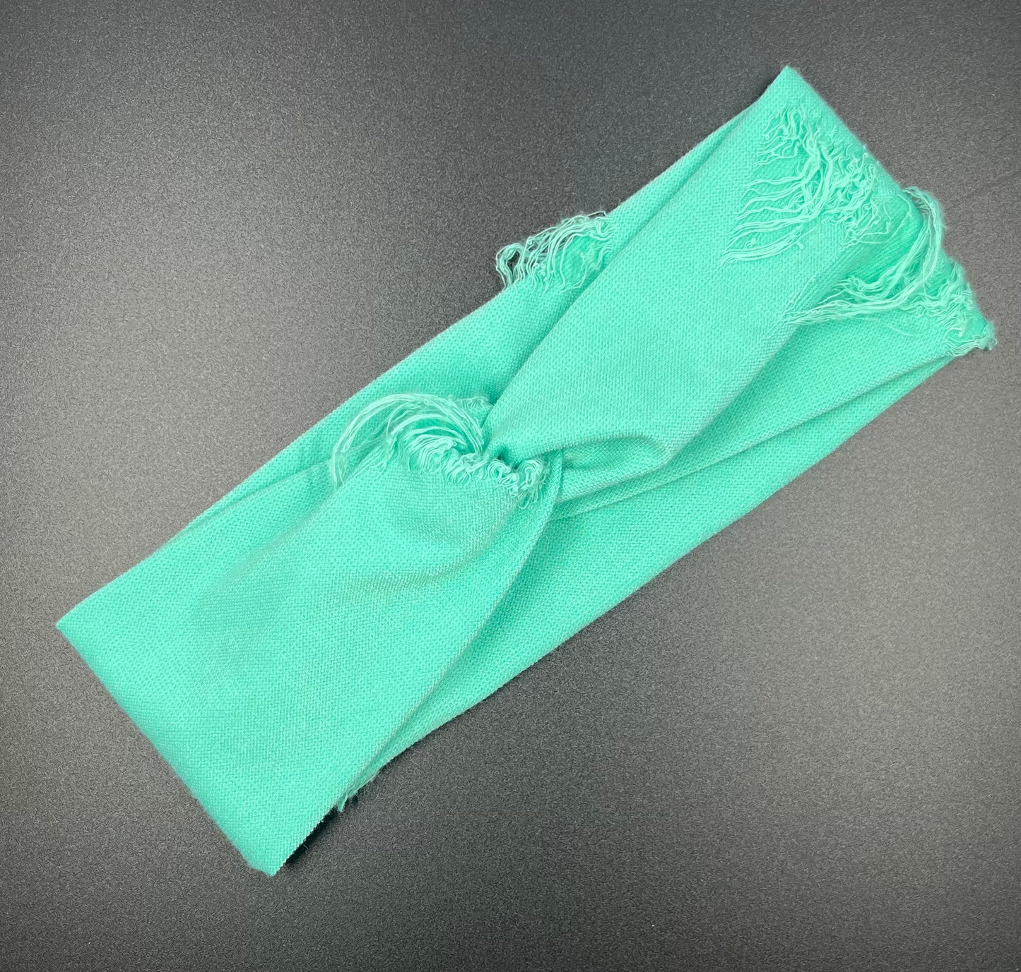 Solid Teal Distressed Headband