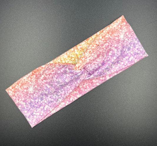 Rainbow Pastel Faux Glitter Headband