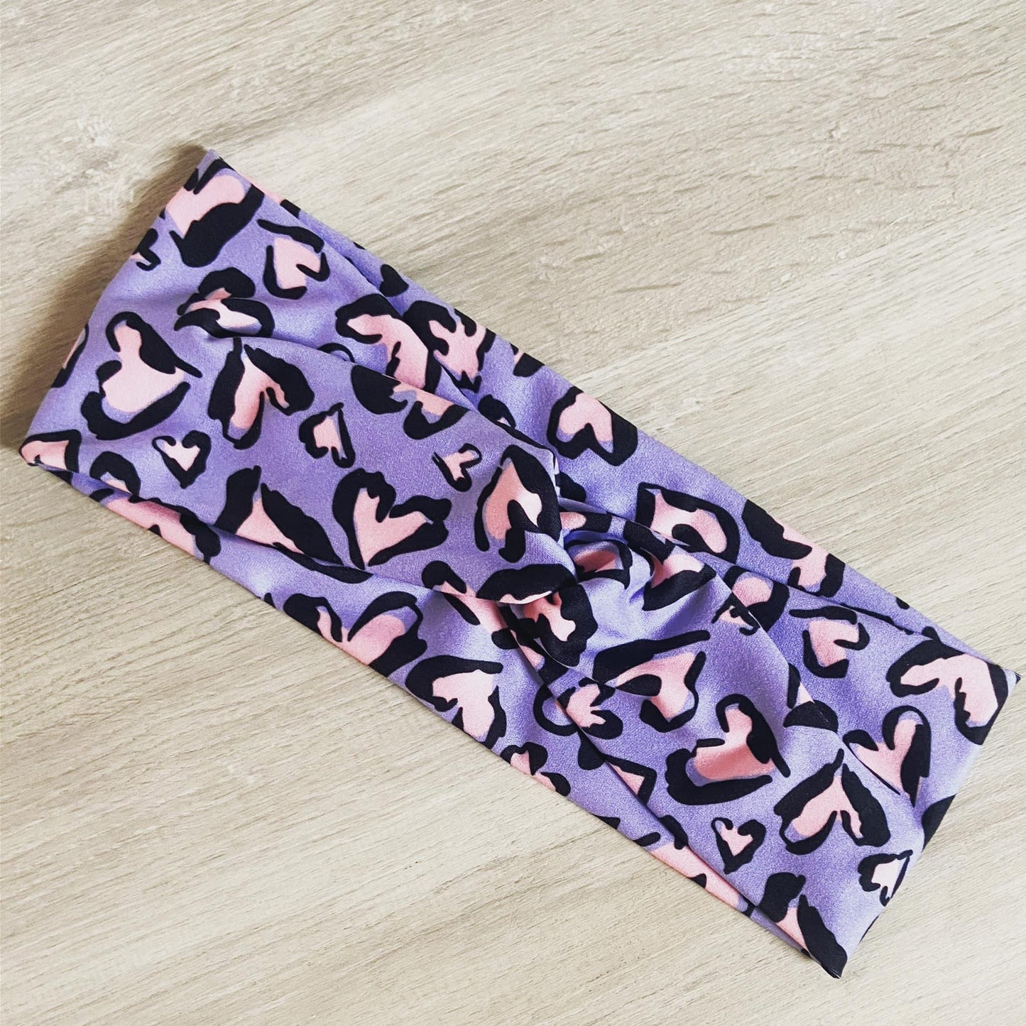 Purple Leopard Hearts Headband￼